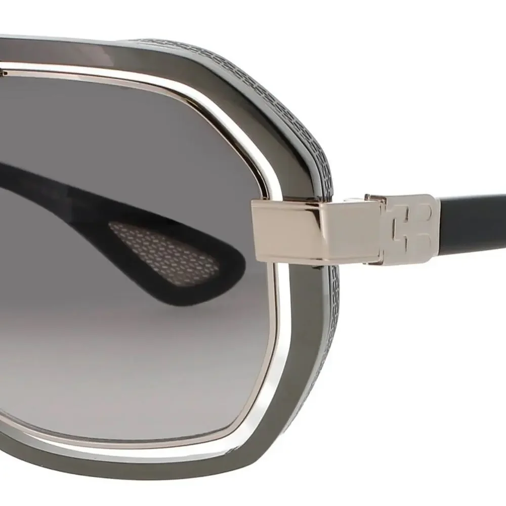New! BUGATTI 08-GM/WG Stylish Gunmetal White Gold Sunglasses, Authentic